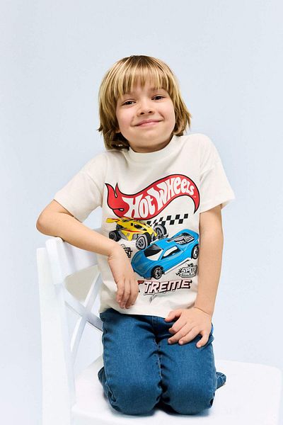 DeFacto Baby Boy Hot Wheels Crew Neck Short Sleeve T-Shirt E4716A525Sm