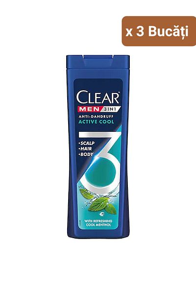 Clear Șampon Active Cool 3 în 1, 360 ml