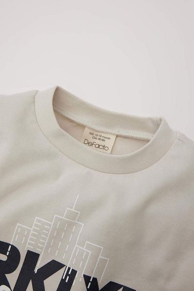 DeFacto Baby Boy Crew Neck Printed Long Sleeve T-Shirt D7924A525Sp