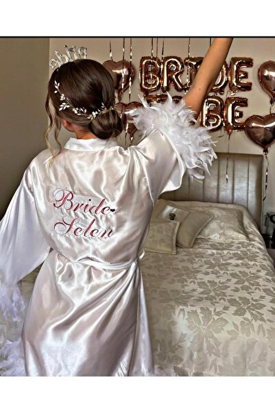 ALAZ TASARIM HOBİ Весільний халат для нареченої з рукавами та спідницею, з пі...