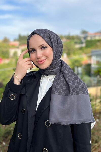 Aker Elegance Monogram Füme Şal 1090100 913