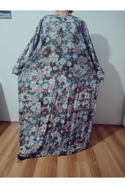hoaryage Robadan Long Sleeve 100% Viscose Push Flower Mother Dress, Prayer Dress