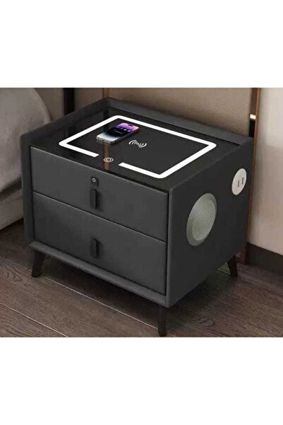 Twinkle Mart Smart Nightstand with Dual Bluetooth speakers, Fingerprint lock,...
