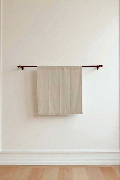 MZN Home Straight Edge Rustic Pipe Beige Vintage Linen Curtain - with Lacing Gift - (Width X Length)