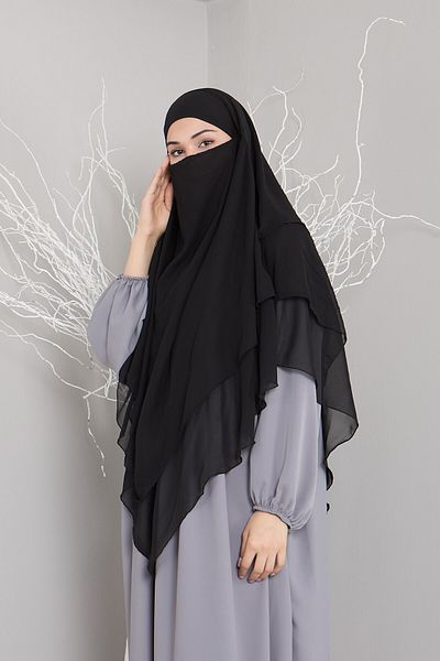 Mihrisina collection 3 layer soufflé hijab khimar hijab shawl ready turban