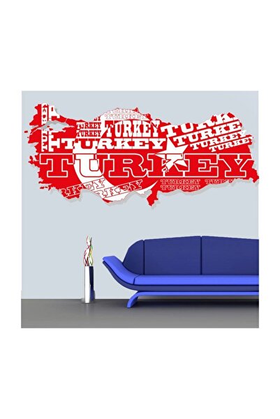 KT Decor Special Design Modern Turkey Map Wall Sticker
