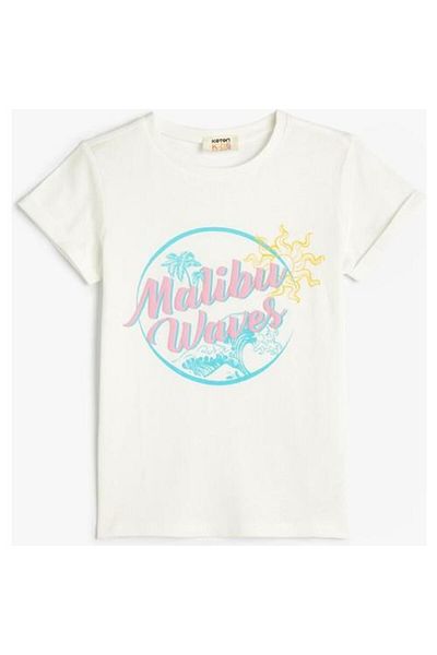 Koton Tricou cu imprimeu cu mânecă scurtă, decolteu, bumbac
