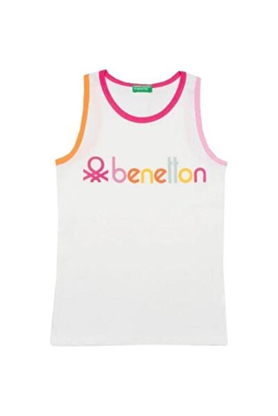 Benetton Kız Çocuk Ekru T-shirt