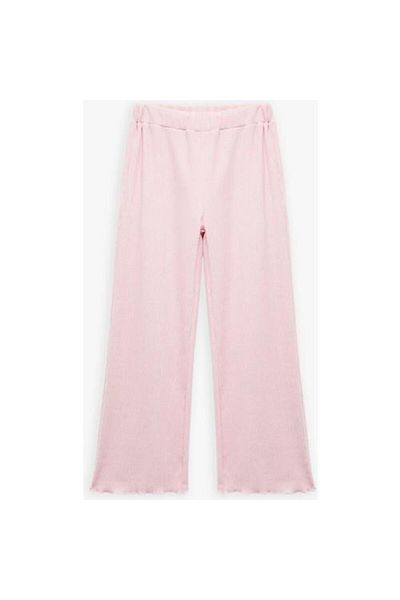 Koton Viscose Blended Wide Leg Trousers with Elastic Waist