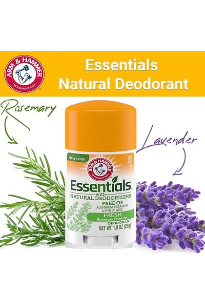 Arm&Hammer Arm & Hammer Essentials Deodorant Stick 28g – Rosemary Lavender Scent, Aluminum-Free, Natural