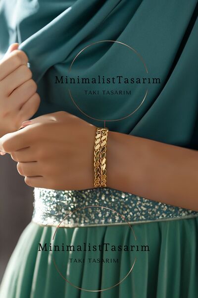 MinimalistTasarım Arpa bileklik, altın arpa bileklik, pullu bileklik, pullu h...