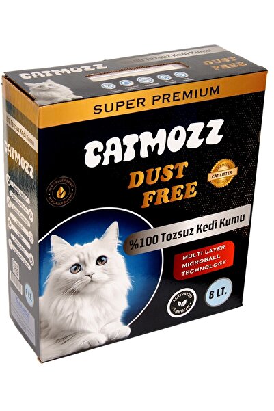 CatMozz Dust Free %100 Tozsuz Süper Premium Aktif Karbon Topaklaşan Hipoalerjik Kokusuz Ince Kedi Kumu 8 Lt