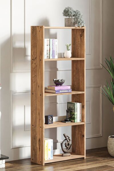 Ceramical KTS3E Modern 5 Raflı Kitaplık - 54x155cm - Çam