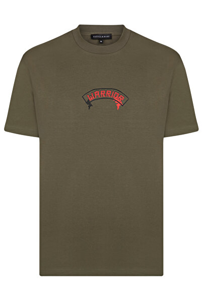 Basics&More Men's Khaki Warrior Printed Oversize T-Shirt – Warrior