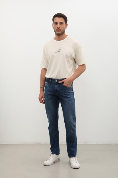 BANNY JEANS Ανδρικό κανονικό τζιν παντελόνι σκούρο μπλε