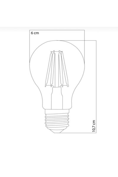 ORBUS F60 4.8W E27 Clear Filament Ampul - 2700K Sarı Işık, 600 Lümen