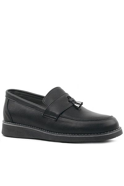 Rakerplus Black Matte Loafer Classic Children's Shoes