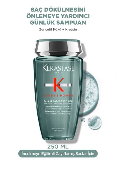 Kerastase Genesis Homme Bain De Force Ouotidien Strengthening Shampoo 250 ml