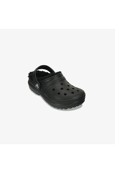 Crocs Classic Lined Clog Kids Slippers207010-060 Black/black