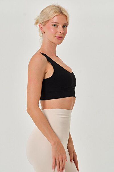 MİSTİRİK Rosella Model Göğüs Küçültücü Kalın Asklı Pedsiz Sütyen Siyah Renk