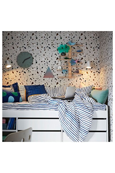 IKEA tek kişilik baza, beyaz, 90x200 cm, 4 çekmeceli