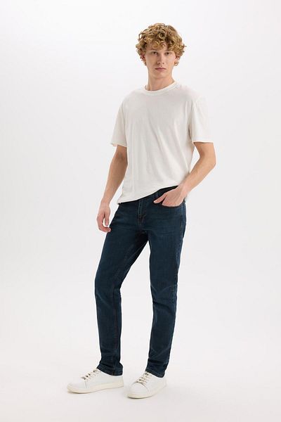 DeFacto Pedro Slim Fit Narrow Fit, talie obișnuită, pantaloni de jeans cu picioare înguste B4860ax23wn