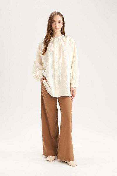 DeFacto Wide Leg Wide Leg Flexible Waisted Lace-Up Basic Plain Palazzo Pants C5628Ax25Sp