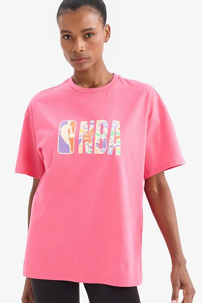 DeFacto Tricou cu mânecă scurtă, cu licență NBA, cu licență oversize, 100% bumbac
