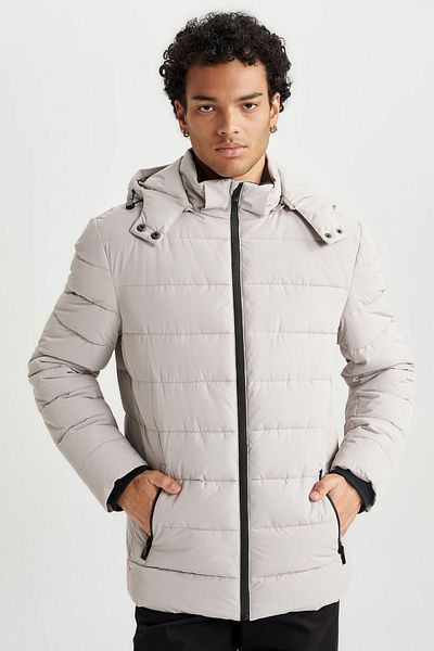 DeFacto Palton puf hidrofug, slim fit, slim fit, cu glugă, buzunar cu fermoar, căptușit R0216az24au