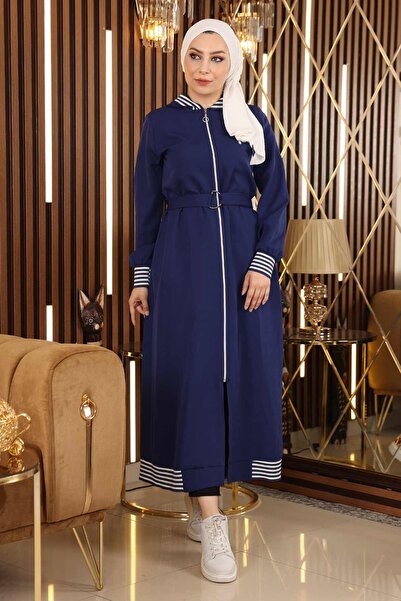 Modamihram Reißverschluss Kapuzen-Ferace Indigo 19126