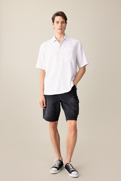 DeFacto 100% βαμβακερό Cargo Fit Jean Bermuda σορτς C1513ax24sm