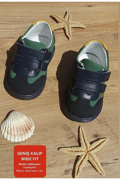 SKY MODA Baby Boy Genuine Leather First Step Orthopedic Stitched Sports Shoes