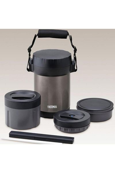 Thermos JBG-1800 ترمس طعام 3 أقسام أسود 1,3 لتر-197623