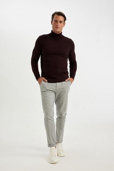 DeFacto Slim Fit Slim Fit garbó Basic tömör kötöttáru pulóver R1124az23wn