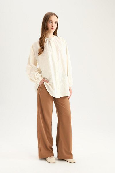 DeFacto Wide Leg Wide Leg Flexible Waisted Lace-Up Basic Plain Palazzo Pants C5628Ax25Sp