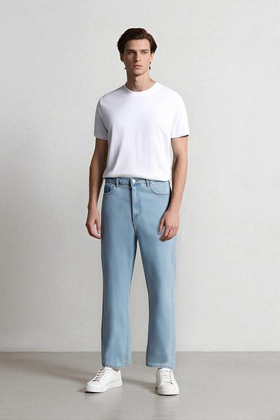 DeFacto 100% bumbac, anii 90, slim fit, model îngust, talie înaltă, pantaloni de jeans cu picioare înguste D6685AX25SP