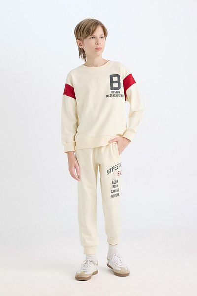 DeFacto Pantaloni de sport imprimați cu talie elastică pentru băiat D2141a824au
