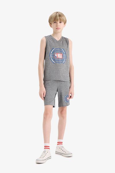 DeFacto Σορτς με ελαστική μέση για αγόρι NBA Wordmark E4854A825SM