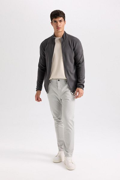 DeFacto Καλοκαιρινό παντελόνι Gabardine Chino Canvas Slim Fit Slim Fit Skinny Leg με τσέπη B2089AX25SP