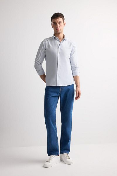 DeFacto Diago Comfort Fit Pantaloni de blugi cu talie înaltă și picioare late E3324AX25SP