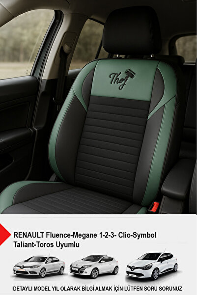 GM-DESIGN غطاء مقعد السيارة من ريش ثور تاي (متوافق مع RENAULT-Fluence-Megan 1...