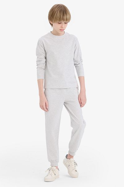 DeFacto Αγόρι Back to School Regular Fit Basic Crew λαιμόκοψη μακρυμάνικο χτενισμένο βαμβακερό μπλουζάκι