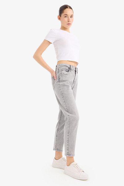 DeFacto Lina Comfort Mom Κανονική μέση ίσια πόδι Jean Snow Washed Παντελόνι D7947AX25SP
