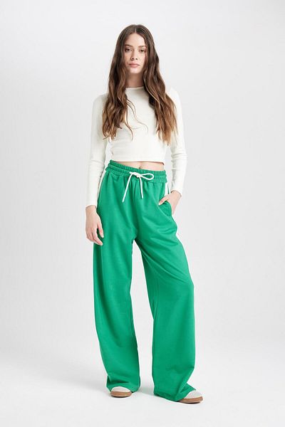 DeFacto Pantaloni de sport cool cu picioare largi - talie elastică, dungi cu șireturi