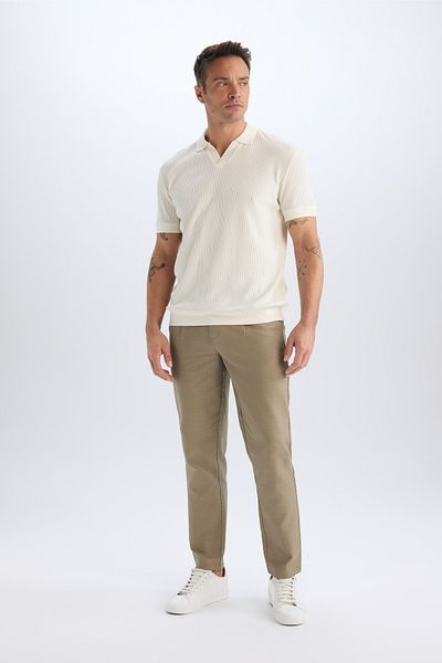DeFacto Pantaloni din bumbac de vară cu picior drept, cu croială relaxată, cu croială relaxată D4251ax24sm