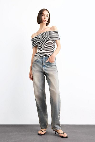 DeFacto Baggy Fit Jean Trousers G0459Ax25Sm