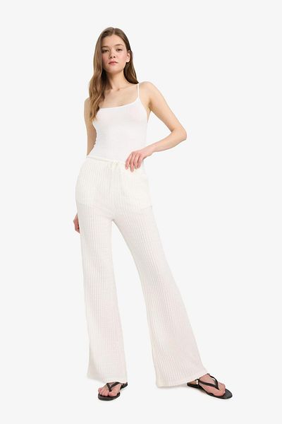 DeFacto Cool Flare Fit Elastic Waist Wrinkle Pants E9942Ax25Sm