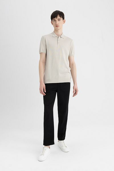 DeFacto Tricou polo slim cu mânecă scurtă, simplu, solid, Y5369az23sm