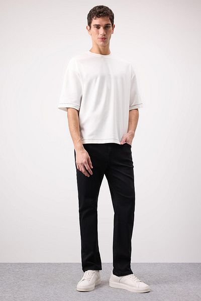 DeFacto Дънки Sergio Regular Fit Normal Cut Normal Tall Прави черни дънки E7449ax25sp