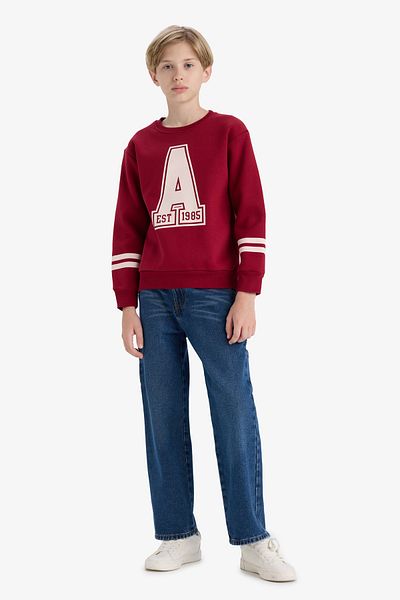 DeFacto Boy's Crew Neck Printed Sweatshirt D4342A824Wn